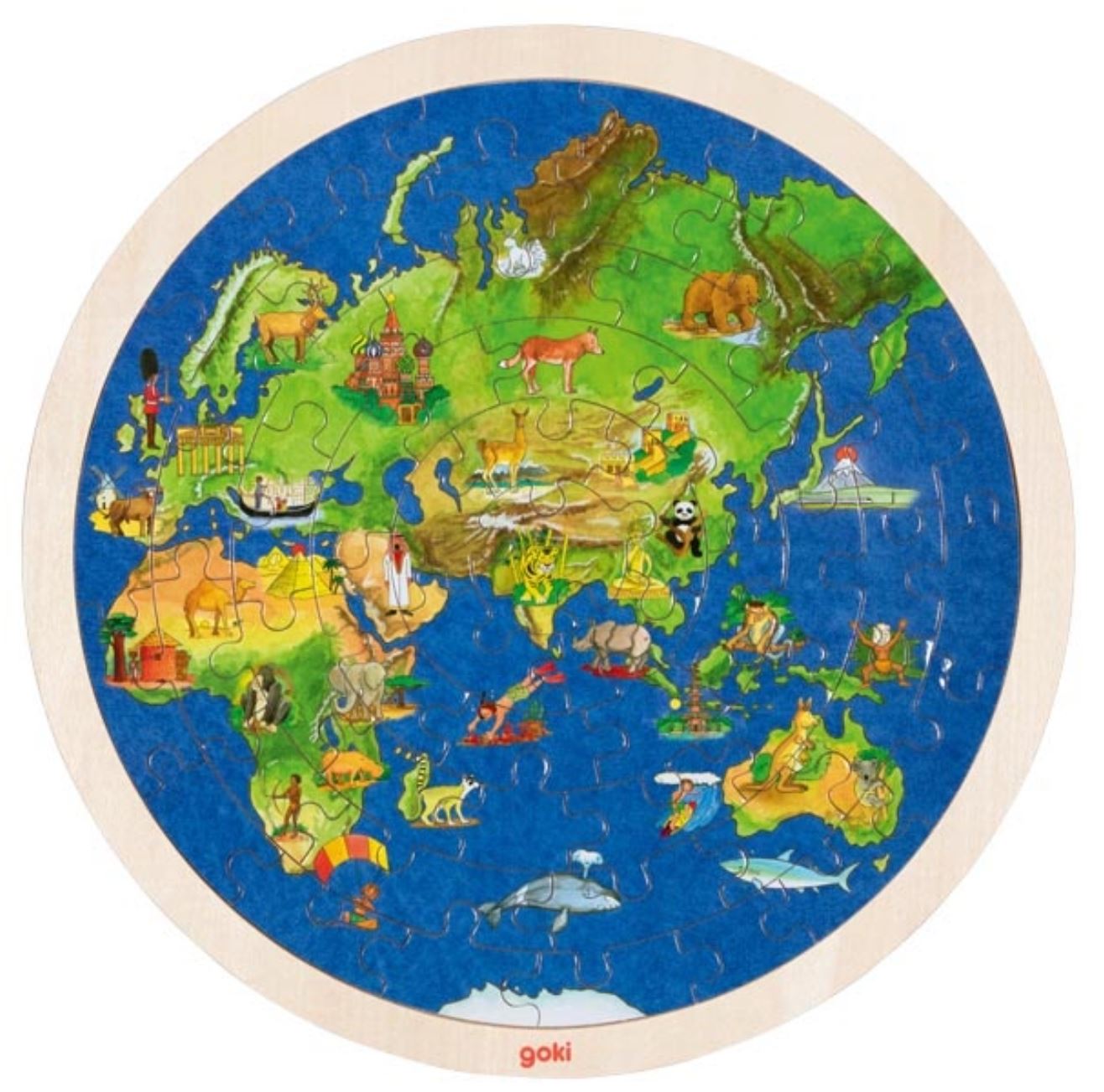 Puzzle Weltkugel 57 Teile Holz