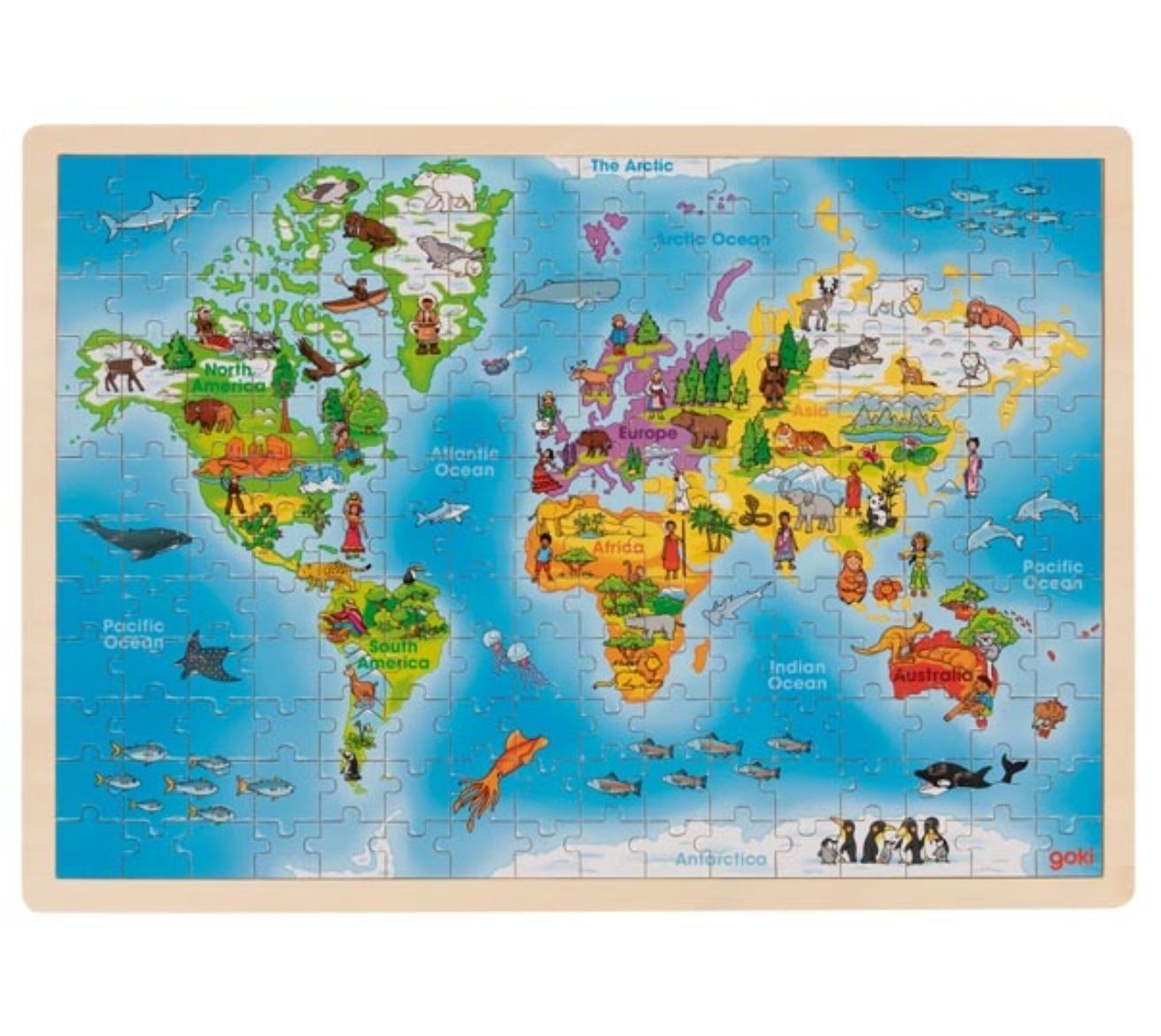 Puzzle Welt 192 Teile Holz