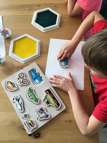 Stempel- / Formenpuzzle - Fahrzeuge 8 Gummistempel