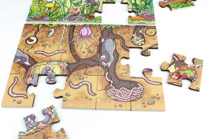 Bodenpuzzle Blumenwiese Holz 45 Teile