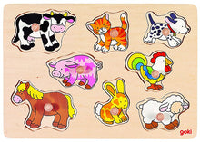Knopfpuzzle Tiere auf dem Bauernhof goki®