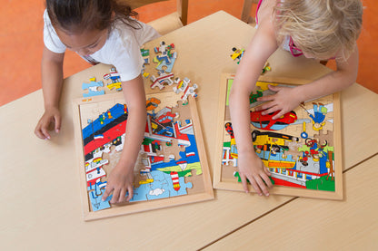 Holz Puzzle Transport 4er Set