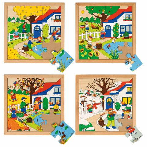 Holzpuzzle 4 Jahreszeiten 4er-Set