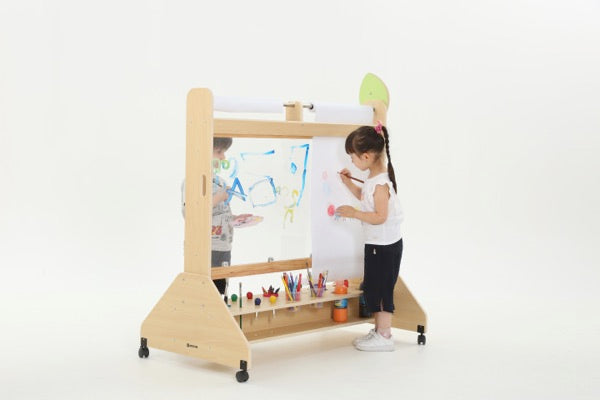 Mobile drawing board, wheeled