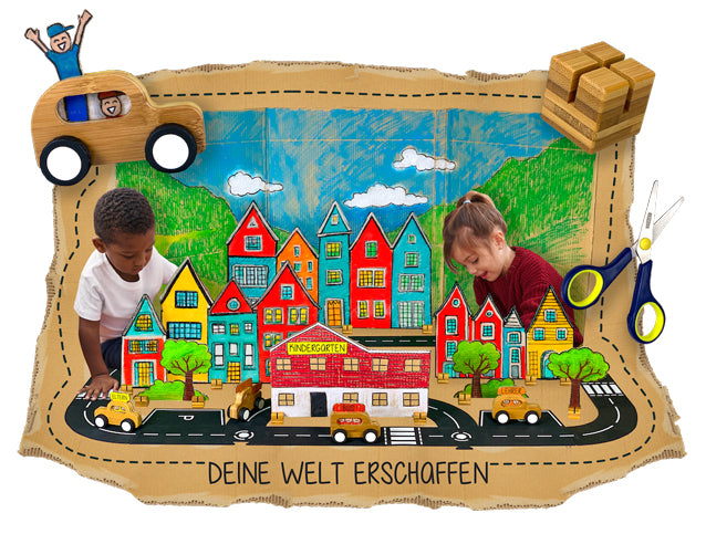 Bamboo vehicles, 4-piece set.