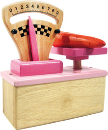 ESTIA Zeigerwaage Holz Kaufladen Spielküchen Zubehör Pink