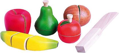 Früchte zum Schneiden 6tlg. in einer Holzkiste