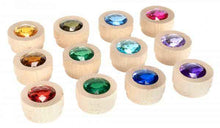 Funkelsteine (stapelbar)  Regenbogen 12er aus Holz Ø 4,5 cm
