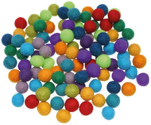 Filzkugeln 120tlg. Regenbogen Ø 2 cm aus Schafwolle in 12 Farben aufeinander abgestimmt