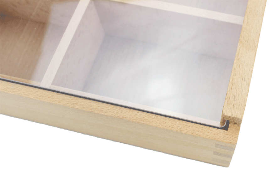 Sortierbox mit durchsichtigem Schiebedeckel groß mit 12 Fächer  29x28x5