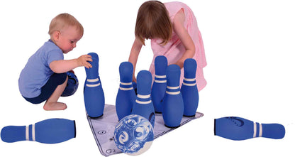 Jeu de bowling en cône souple bleu