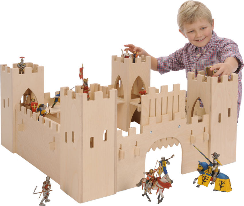 Wooden castle with towers and walls
