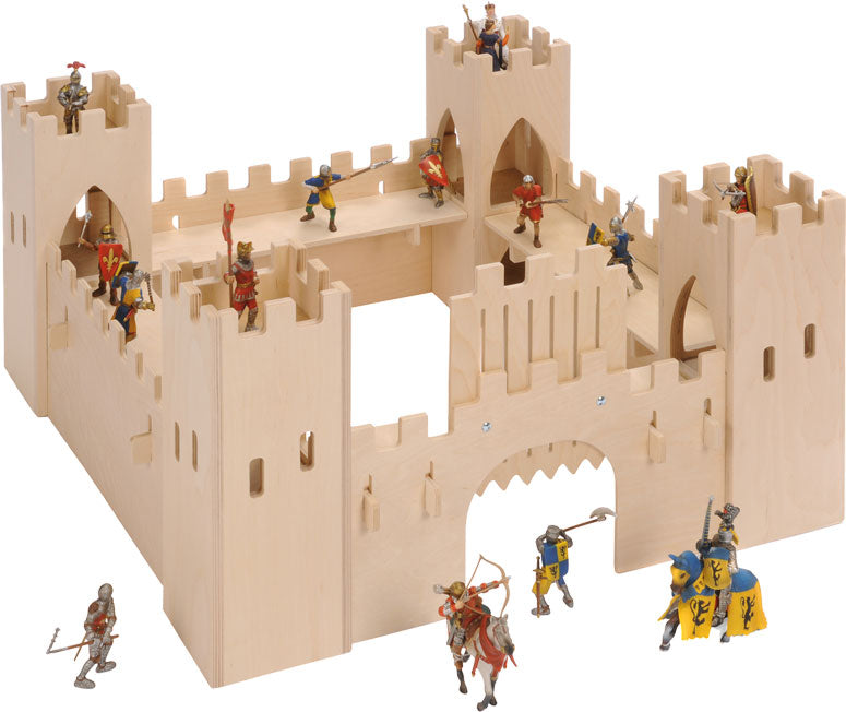 Wooden castle with towers and walls