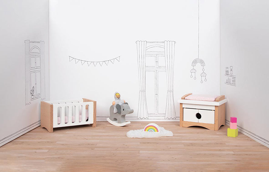 Puppenhaus Einrichtung Babyzimmer Style 12tlg.