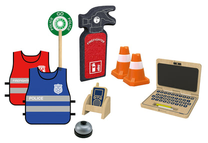 Ensemble de jeu de rôle pompiers et police