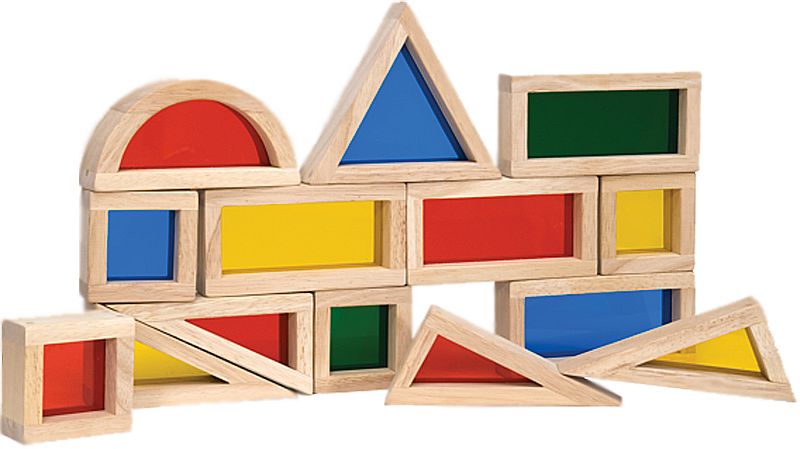 Ensemble de 24 blocs arc-en-ciel.