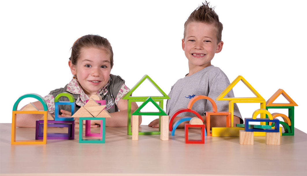 Jeu de construction en bois, 38 pièces