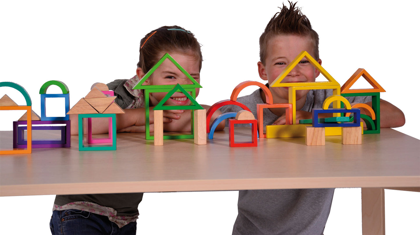 Jeu de construction en bois, 38 pièces