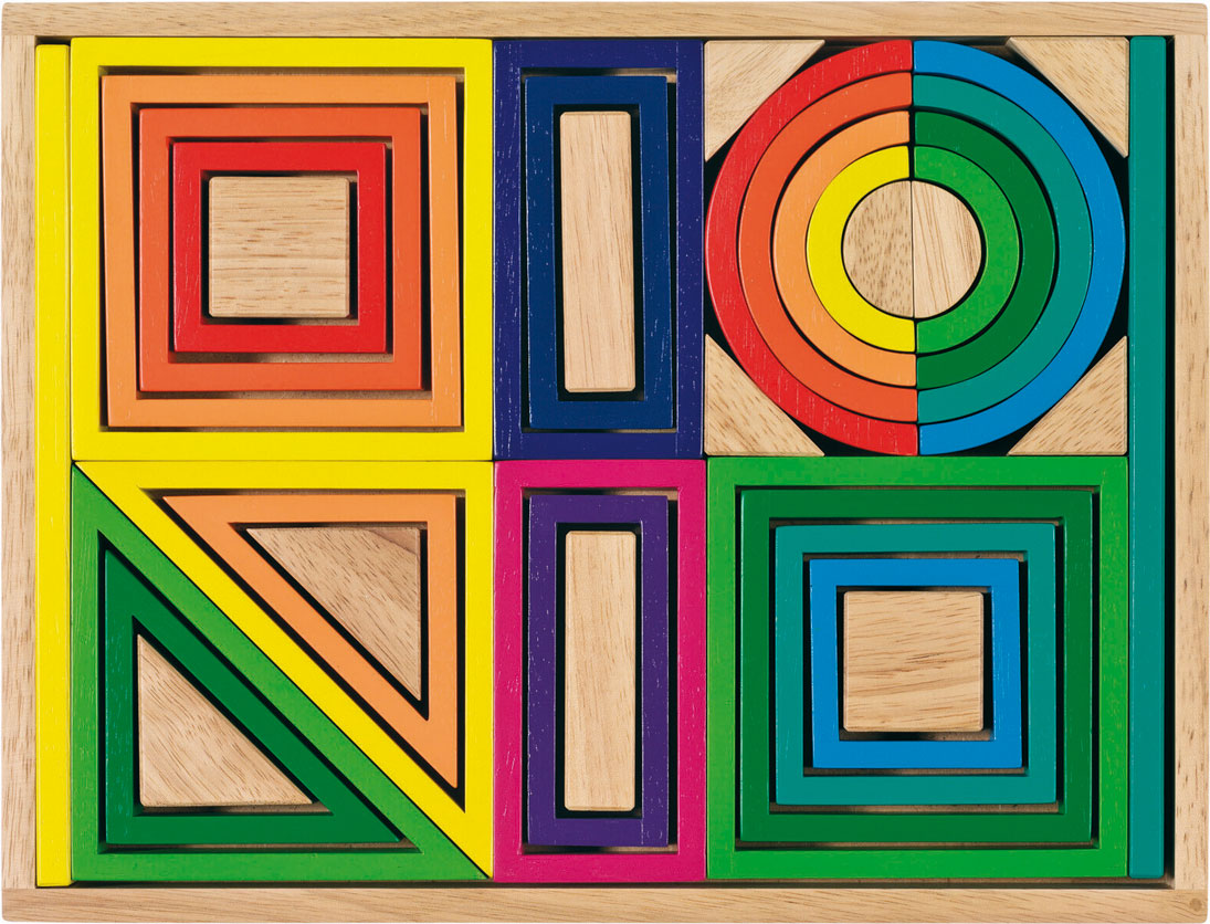 Jeu de construction en bois, 38 pièces