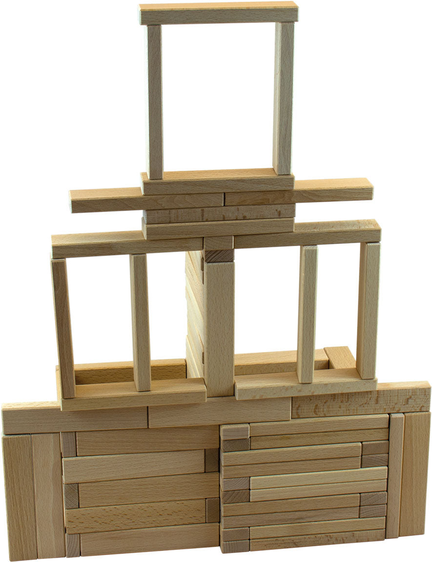 Holzbausteine 200 Stück in einer Holzkiste