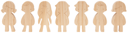 Figurines d'enfants en bois, 7 pièces.