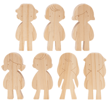 Wooden children's figures, 7 pieces.
