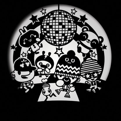 Projector slide lenses, festivities, set of 4