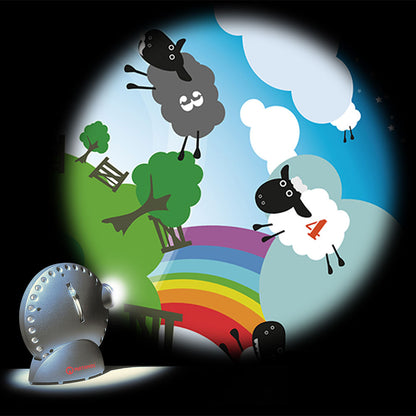 Projector effect lens counting sheep