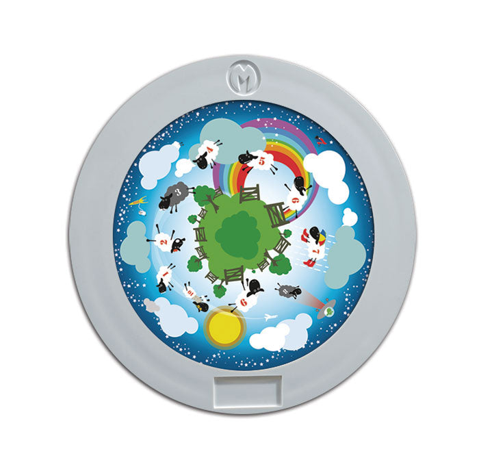 Projector effect lens counting sheep