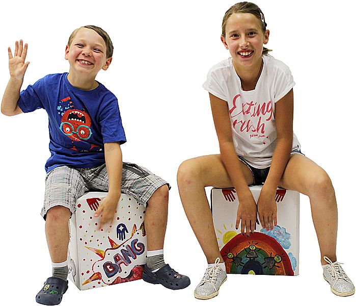 Pappe-la-Papp Trommelhocker 5er Set 35 cm