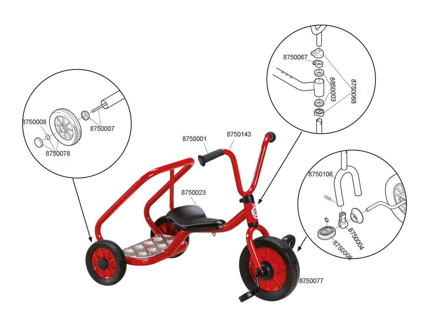 Mini Ben Hur à pédales Winther - véhicule pour enfants de 1 à 4 ans