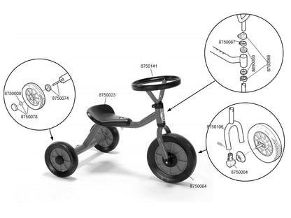 Winther Mini Ride-On Tricycle with Steering Wheel - Children's Vehicle 1-3 Years