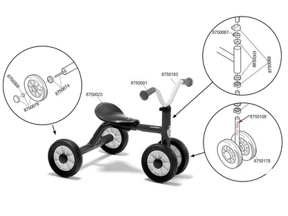 Winther Mini Rutsch Dreirad - Schiebefahrzeug für Kinder 1-3 Jahre