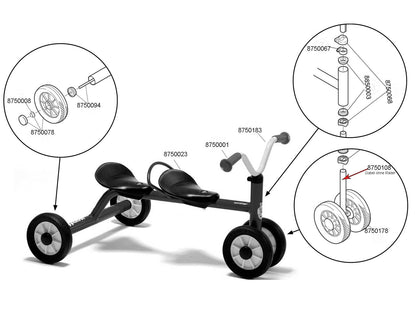 Tricycle Winther Mini Slide pour deux enfants - Véhicule pour enfants de 1 à 3 ans