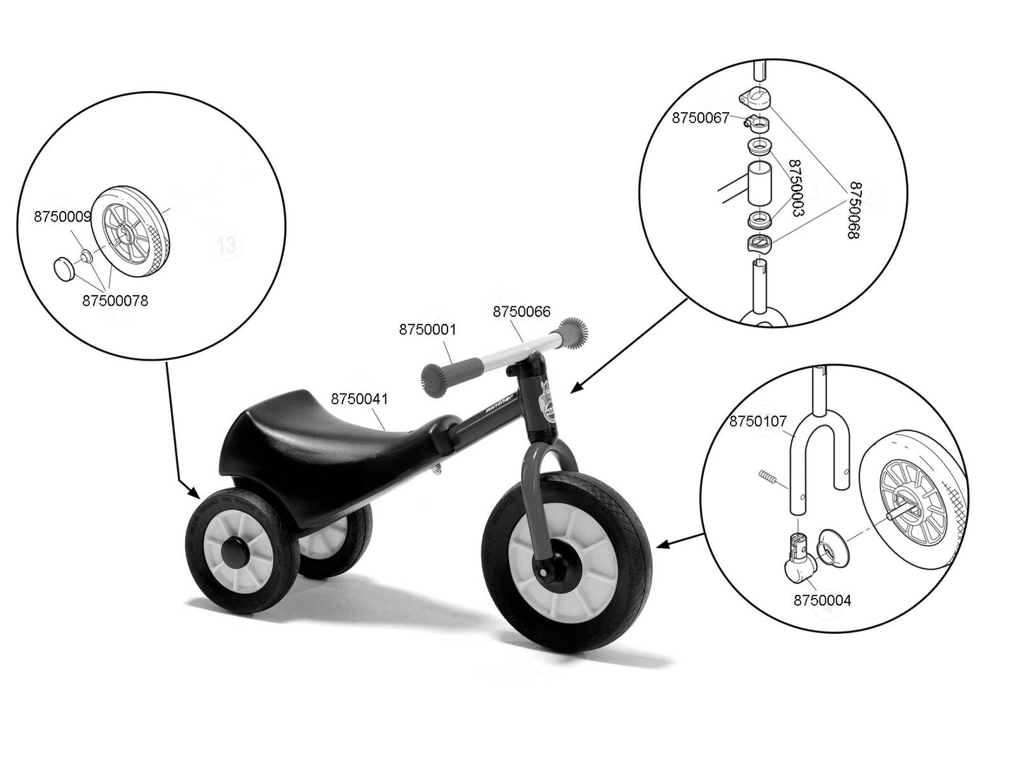 Front wheel for Winther mini scooter