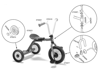Winther Mini Krippendreirad mit Steg - Kinderfahrzeug 2-4 Jahren