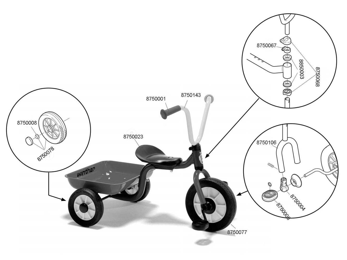Winther Mini Krippendreirad mit Wanne - Kinderfahrzeug für 2-4 Jahre