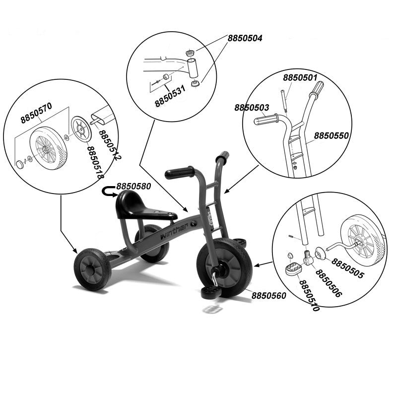 Winther Dreirad klein - Kinderfahrzeug für 2-4 Jahre