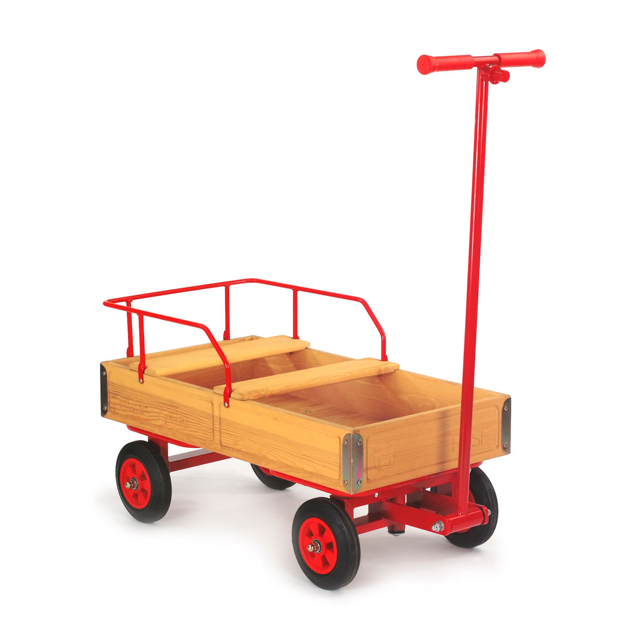ROSE handcart (4bf) with solid rubber tires and 2 benches