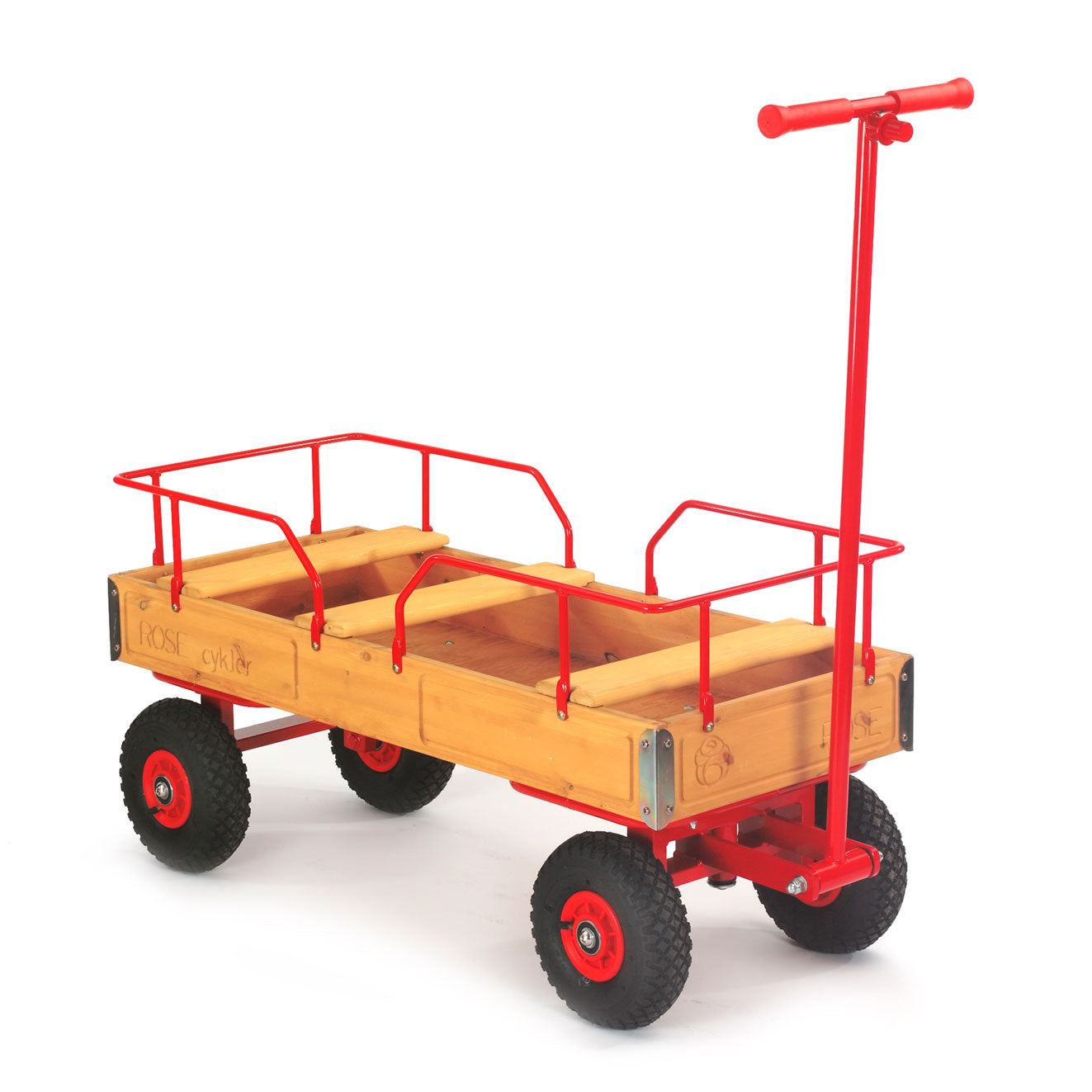 ROSE handcart (4cb) with balloon tires and 3 benches 