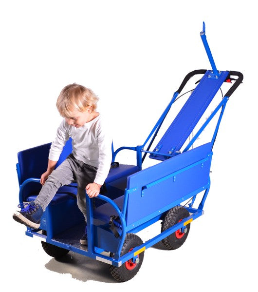 Poussette bleue pour 6 enfants