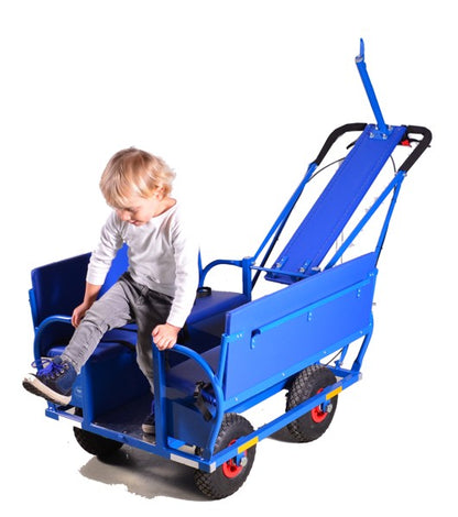 Poussette bleue pour 6 enfants