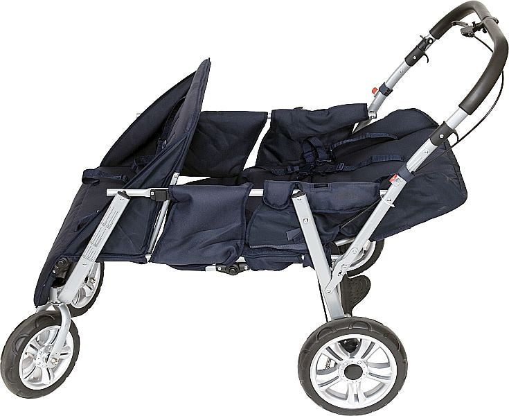 Poussette bébé Helena 4 places avec capotes pare-soleil bleu clair