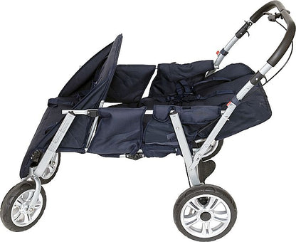 Poussette bébé Helena 4 places avec capotes pare-soleil bleu clair