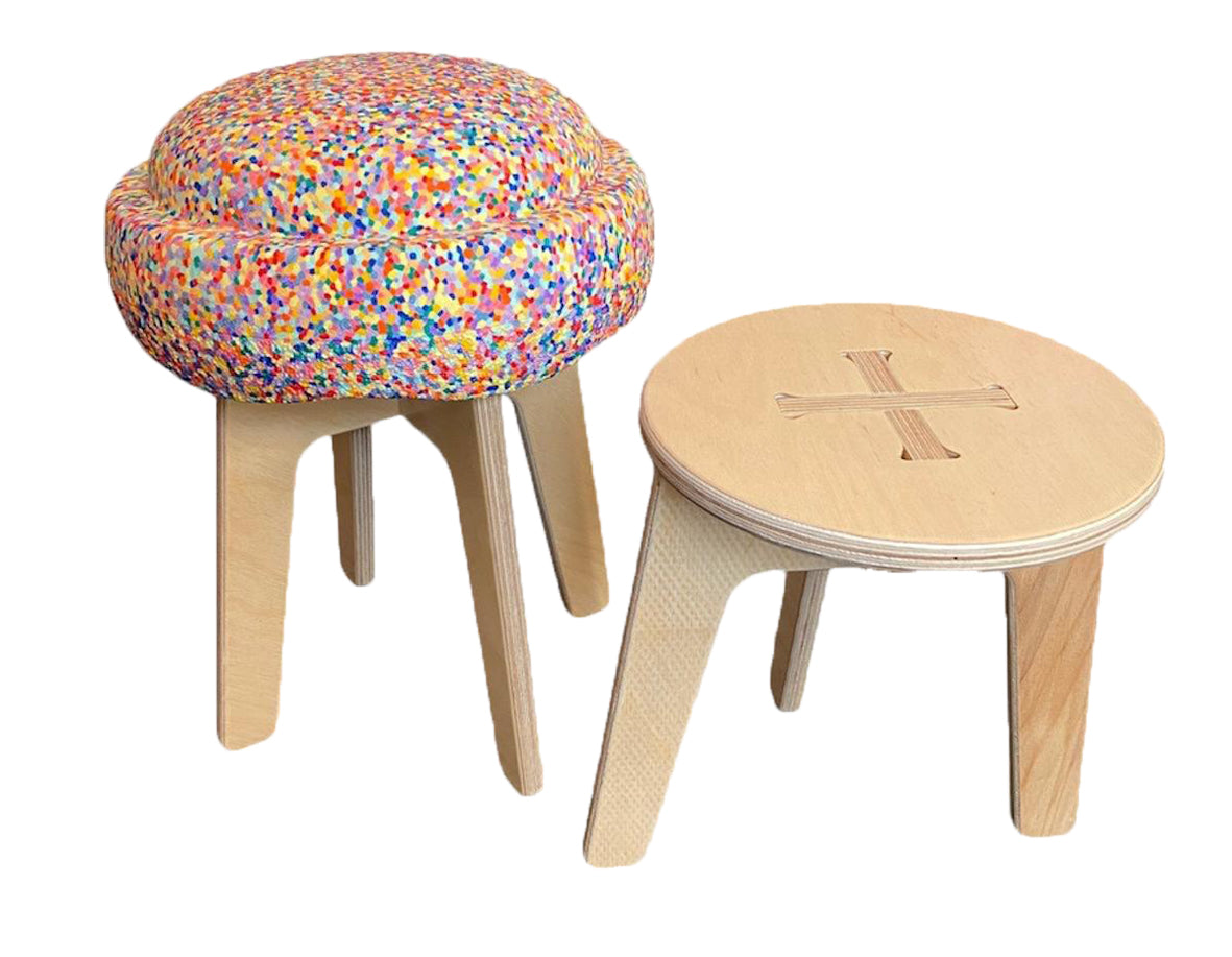 Hocker für Stapelstein aus Birkenschichtholz