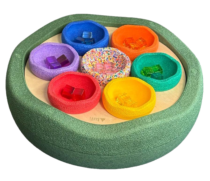 Spielbrett für Stapelstein groß mit 7 Löchern, 10 mm dick