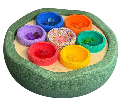 Spielbrett für Stapelstein groß mit 7 Löchern, 10 mm dick