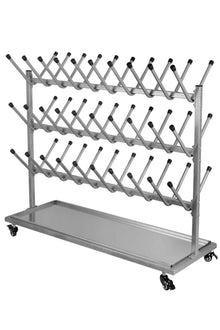 Stiefelwagen mit Auffangwanne für 30 Paar Stiefel auf Rollen