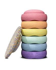 Stapelsteine Regenbogen pastell  6 +1 Set
