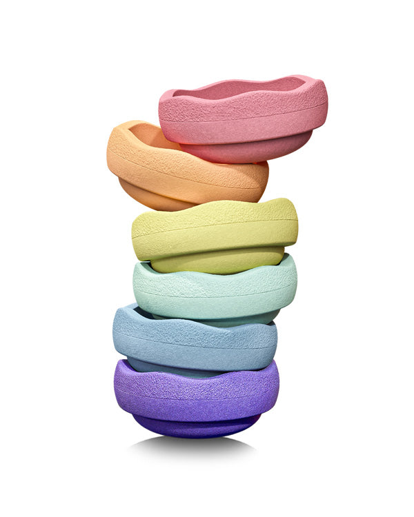 Stapelsteine Regenbogen pastell 6er-Set